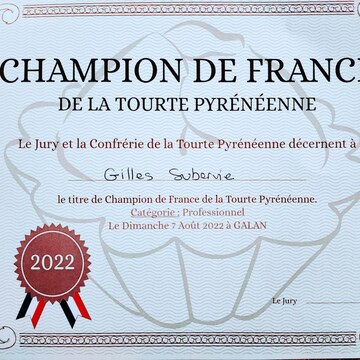 Gilles Subervie :  Champion de France de la Tourte Pyrénéenne 2022